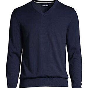 Lands End| Blue V-neck Sweater Sz L